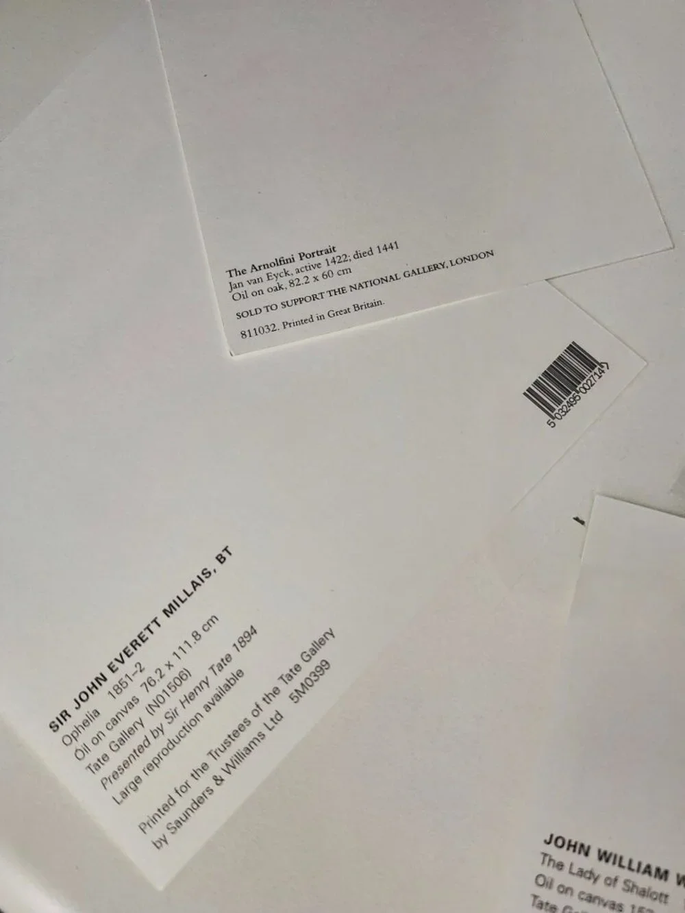4- Tate Gallery Blank Art Postcards Unused Classic Paintings Lot